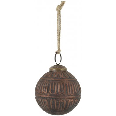 Mocca antik vánoční skleněná baňka koule se vzorem – Ø 7 cm - Chic Antique – Hledejceny.cz