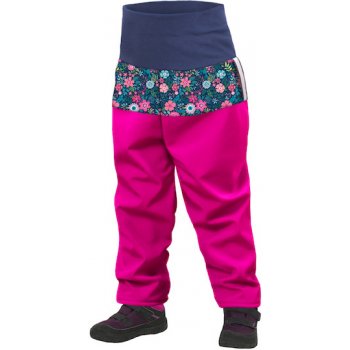 Unuo Batolecí softshellové kalhoty s fleecem Fuchsiová Květinky