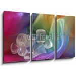 Obraz 3D třídílný - 90 x 50 cm - Clear quartz crystals on chiffron background Jasné křemenné krystaly na pozadí chiffron – Zboží Mobilmania