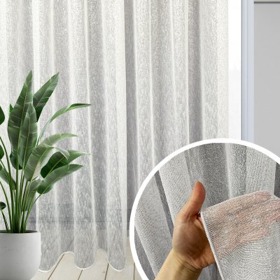 Voálová záclona Shine bílá s olůvkem metráž Ervi 22720 – Hledejceny.cz