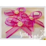 Svatební mašličky fuchsia s kytičkou - 20 ks – Zboží Dáma