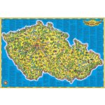 ZES Česká republika - dětská mapa 95 x 65 cm Varianta: bez rámu v tubusu, Provedení: laminovaná mapa v lištách – Sleviste.cz