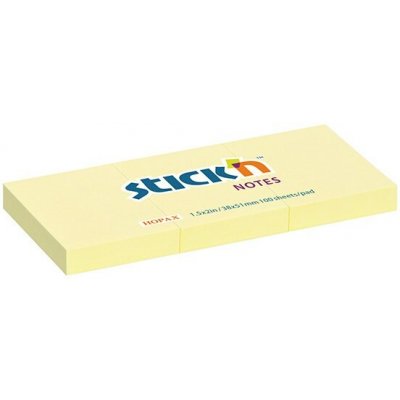 StickN 38 × 51 mm, 3 × 100 listů, pastelově žlutý samolepicí blok na poznámky 21003 – Hledejceny.cz