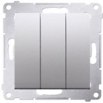 Simon DP31.01/43 Ovladač zapínací trojitý přístroj s krytem 10AX 250V bezšroubové stříbrná – Hledejceny.cz
