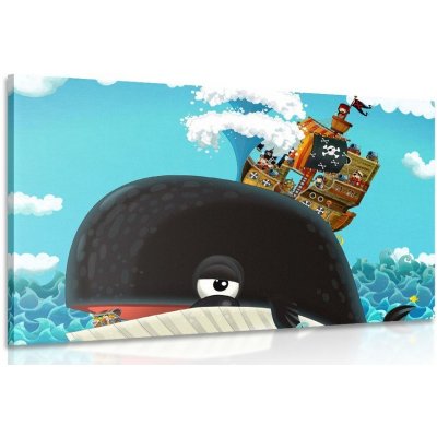 Obraz pirátská loď na velrybě - 120x80 cm – Zboží Mobilmania
