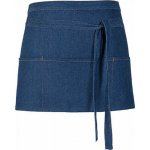 Link Kitchen Wear Džínová koktejlová gastro zástěra se třEma kapsama modrý denim X991 – Hledejceny.cz