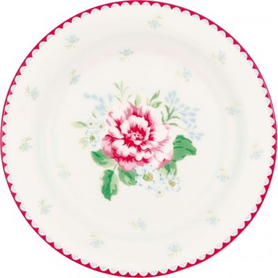 Green Gate Dezertní talířek Alivia White 15 cm, červená barva, porcelán – Hledejceny.cz
