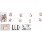 Koopman LED světelný řetěz s dřevěnými domky 10 diod teplá bílá, 150 cm – Hledejceny.cz