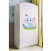 Šatní skříň Kocot kids Babydreams 90 cm slon s motýlky bílá