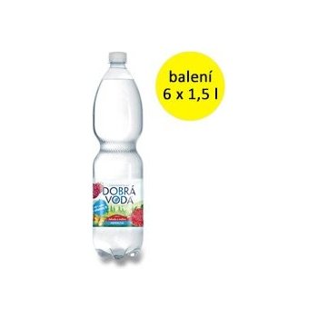 Dobrá voda neperlivá voda jahoda a malina 6 × 1,5 l