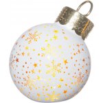Winteria Vánoční skleněná ozdobná koule na stromeček s LED osvětlením, motiv hvězdiček, Ø 12 × 14 cm, bílá bílý – Hledejceny.cz