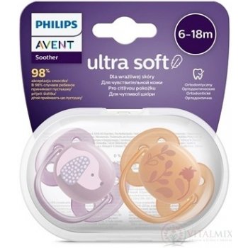 Philips Avent Ultrasoft 2 ks + sterilizační box dívčí fialová