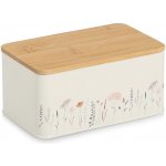Zeller Kovová dóza s bambusovým víkem Flowers 1,65 l 20 × 12,5 × 9,5 cm – Zboží Dáma