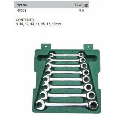 Sata Tools Očkoploché ráčnové klíče 8 - 19 mm ST08008SJ – Zboží Dáma