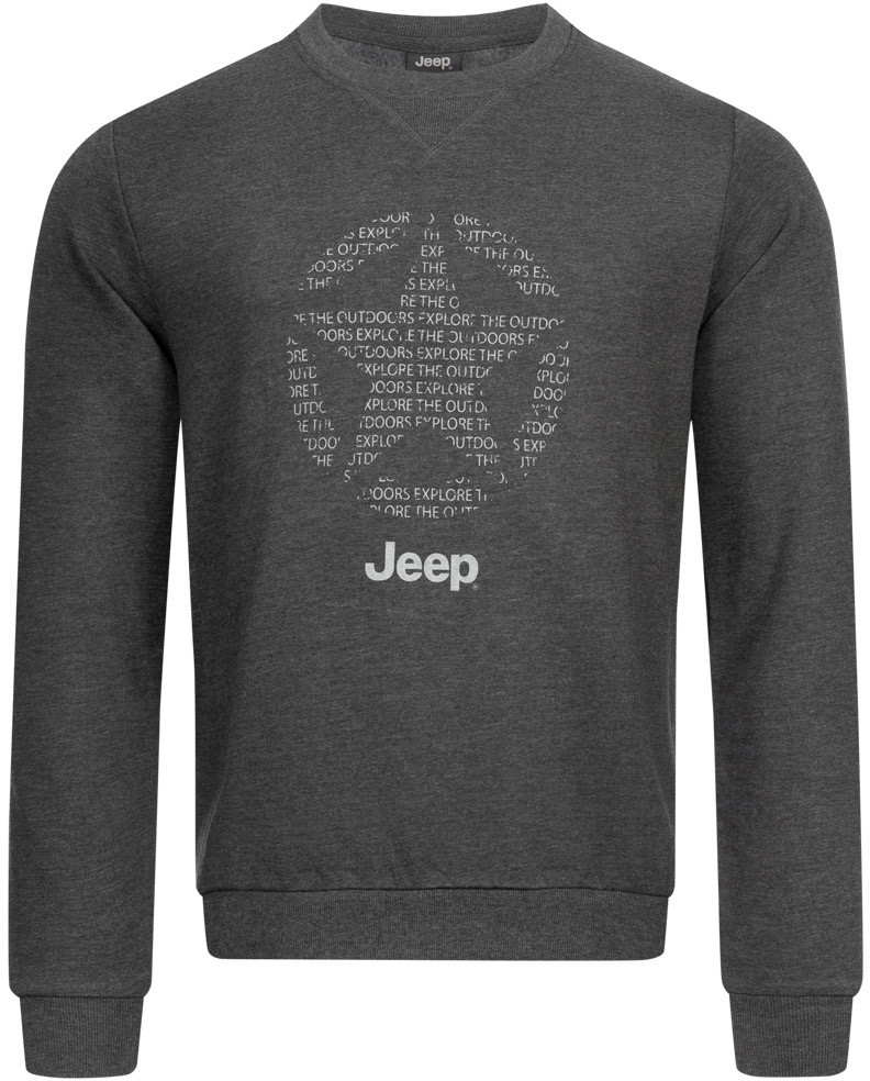 Jeep Men Round Neck Sweatshirt Star All šedá