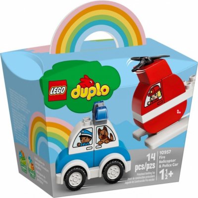 LEGO® DUPLO® 10957 Hasičský vrtulník a policejní auto – Zboží Mobilmania