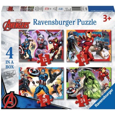 Ravensburger Avengers: Nejmocnější hrdinové země 4v1 12,16,20,24 dílků