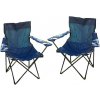 Zahradní židle a křeslo Divero Sada 2 skládacích kempingových modrých židlí