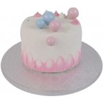 Cake Star Podložka pod dort PEVNÁ stříbrná vzor Jinju kruh 25 cm 10 – Zboží Dáma