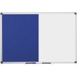 Bi-Office Popisovací magnetická tabule a textilní nástěnka, bílá/modrá, 1200 x 900 mm – Zboží Mobilmania