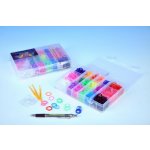 Udělej si svůj náramek - gumičky 1440ks s doplňky v plastové krabičce v sáčku – Zboží Dáma