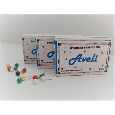 Špendlíky AVELI barevný mix 50 ks – Zboží Dáma