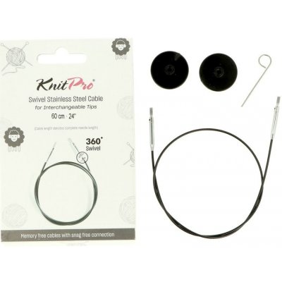 KnitPro lanko otočné černé 35cm (celková délka 60cm) – Zboží Mobilmania