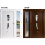 Soft Dvoukřídlé vchodové 123+Sklo Nisip Zlatý dub/bílá levé 130 x 200 cm – Hledejceny.cz
