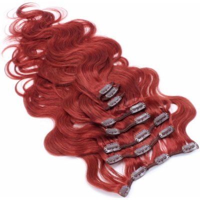 Clip in vlasy vlnité 100% lidské REMY 50cm měděná – Zboží Mobilmania