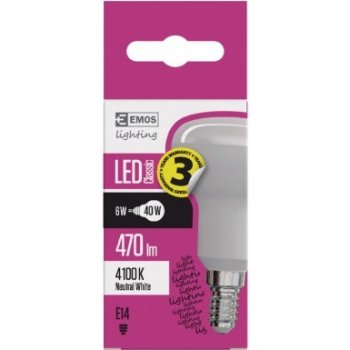 Emos LED žárovka Classic R50 6,5W E14 neutrální bílá