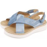 Vlnka Dámské kožené sandály Danka modrá – Sleviste.cz