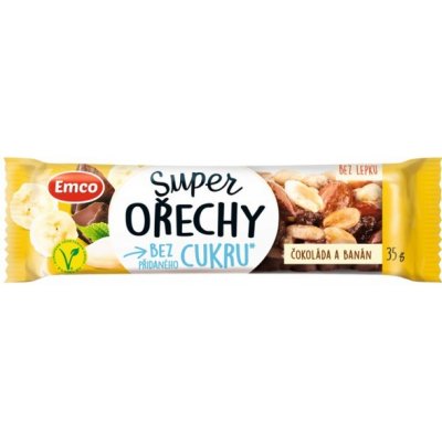 Emco tyčinka s ořechy čokoláda a banán 35 g – Sleviste.cz