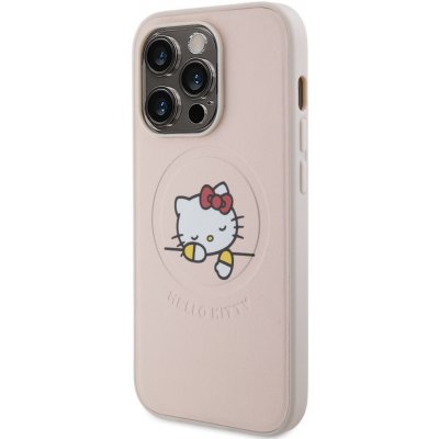 Hello Kitty PU Kitty Asleep Logo MagSafe iPhone 15 Pro růžové