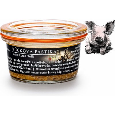 Via Delicia Bůčková paštika s cibulkou a chilli 50 g – Sleviste.cz