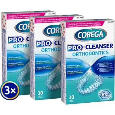 Corega Pro Cleanser Orthodontics čisticí tablety 3 x 30 ks – Hledejceny.cz
