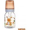 Láhev a nápitka Canpol babies láhev s potiskem Happy Animals zajíček/oranžová 120ml