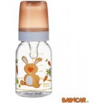 Canpol babies láhev s potiskem Happy Animals zajíček/oranžová 120ml – Sleviste.cz