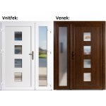 Soft Dvoukřídlé vchodové 010+Sklo Nisip Zlatý dub/bílá levé 150 x 200 cm – Hledejceny.cz