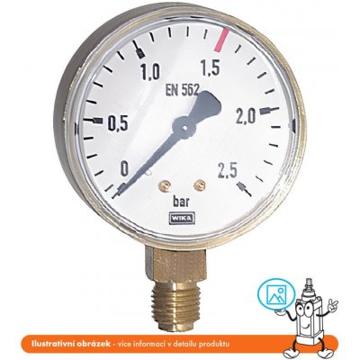 Wika Manometr pro argon stranový 0/30 bar 63 mm 1/4" – HobbyKompas.cz