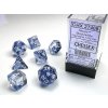 Příslušenství ke společenským hrám Sada kostek Chessex Nebula 7-die set Black/white