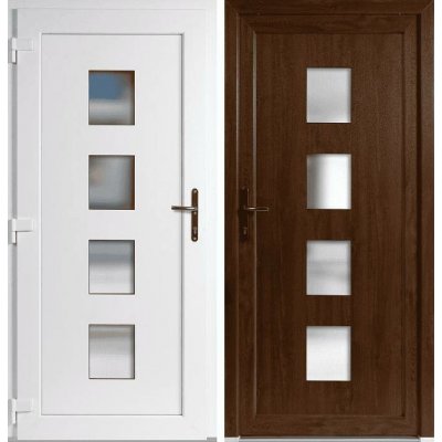 OknaDvereNaMiru.cz Vchodové dveře 010 zlatý dub / bílá levé otevírání dovnitř 110 x 210 cm – Hledejceny.cz