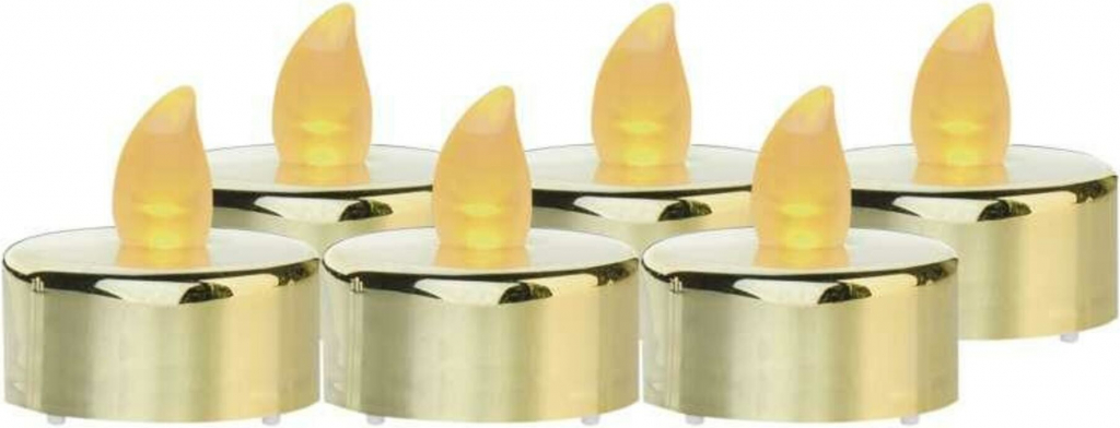 Emos DCCV13 LED čajová svíčka zlatá vintage 6 ks