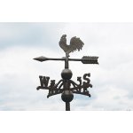 Korouhvička KOHOUT, litina, 36x70cm, hnědá|Esschert Design – Zboží Dáma