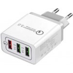 SES Univerzální rychlonabíjecí síťový adaptér nabíječka do zásuvky 3x USB - bílý 5032 – Zboží Živě