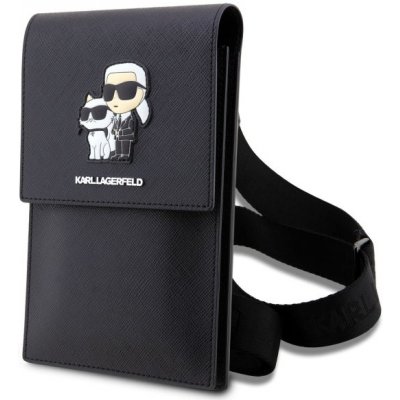 Pouzdro Karl Lagerfeld Saffiano Metal Logo NFT Wallet Phone - černé – Zboží Živě