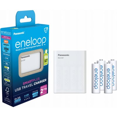 Panasonic Eneloop Smart Plus BQ-CC87 + 4x AA K-KJ87MCD40 – Zboží Živě
