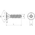 šroub do plastu 4.0x12 F ZINEK zápustná hlava křížová drážka PZ, tupý, PLASFAST 30 – Sleviste.cz