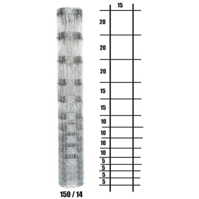 Uzlové lesnické pletivo výška 150 cm, 1,6/2,0 mm, 14 drátů – Sleviste.cz