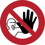 Značka Zákaz vstupu nepovolaným osobám, samolepicí fólie, Ø 100 mm – HobbyKompas.cz