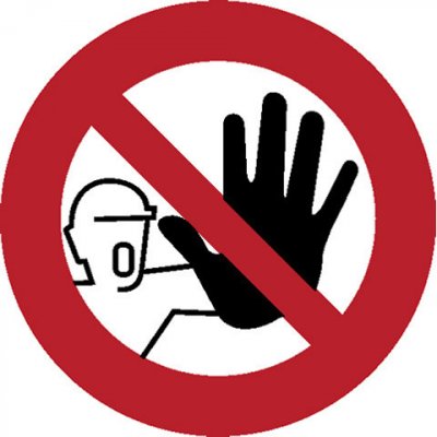 Značka Zákaz vstupu nepovolaným osobám, samolepicí fólie, Ø 100 mm – HobbyKompas.cz